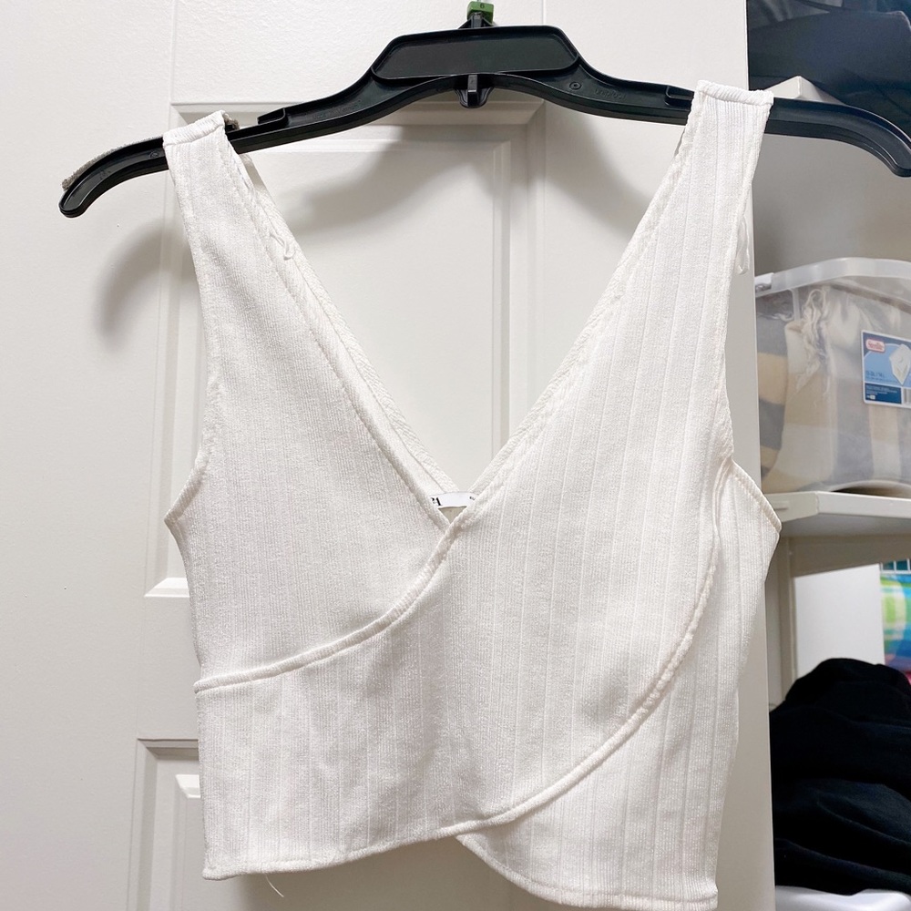 Zara white crop top size S